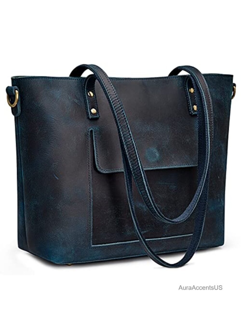 Genuine Leather Tote for Women Crossbody Shoulder Purse Craggy Leather Fits 14"